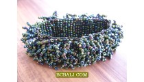 Multi Wrapted Hairy Bracelets Glass Stretched 